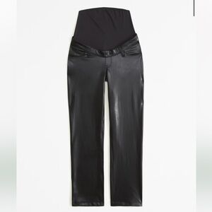 Abercrombie & Fitch Maternity Vegan Leather 90s Straight Pant